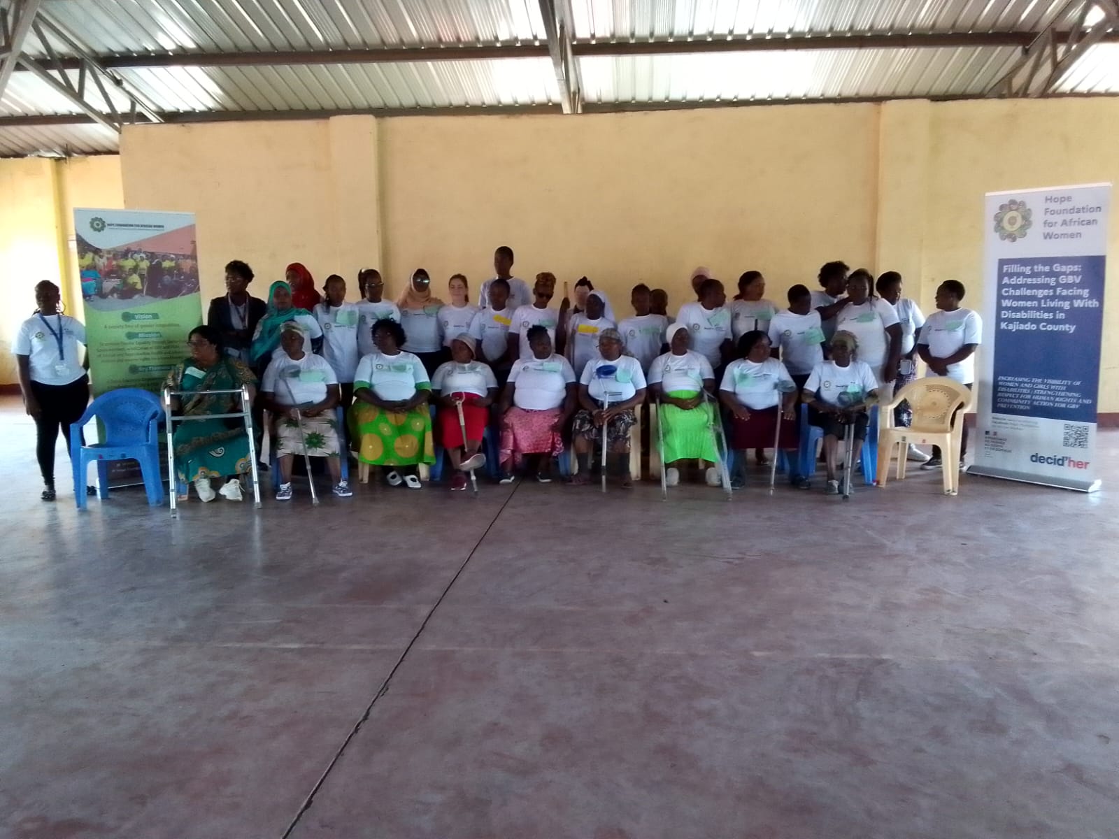 A group photo of WWDs after a Financial Literacy workshop in Kajiado county