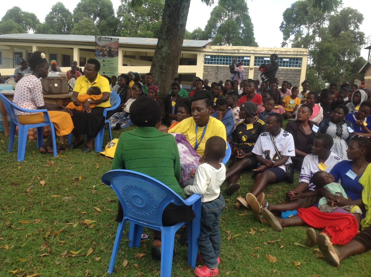 HFAW team offering counselling to the teen mothers