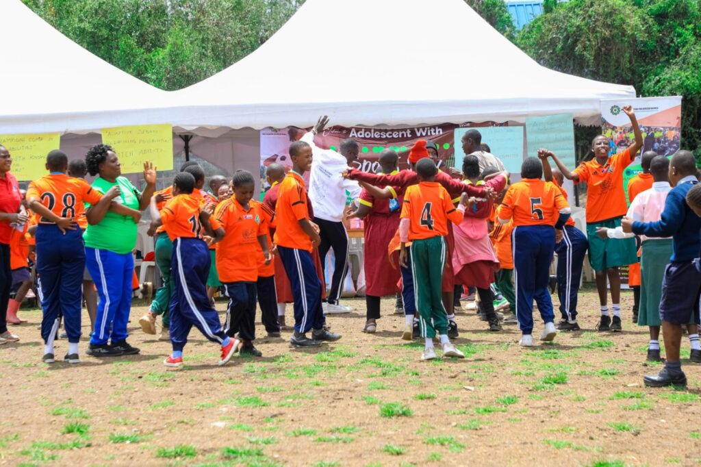 The youth representative engaging the pupils illustrating to them that disability is not inability (1)